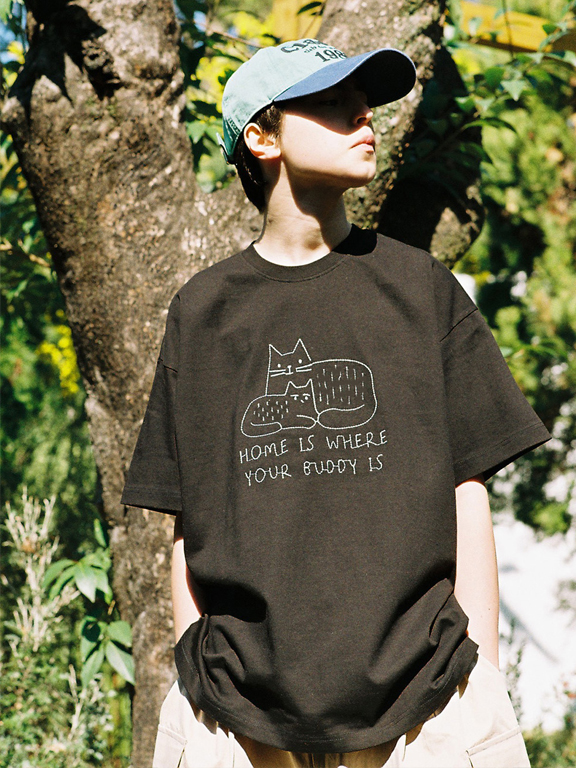Animal embroidery T(BLACK)