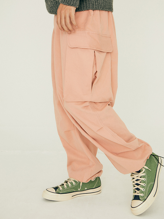 CbWIDE CARGO PANTS (PINK) Peach Napping